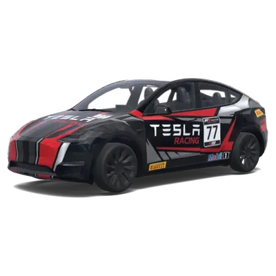 Black Red 77 Racing – Tesla Model Y wrap