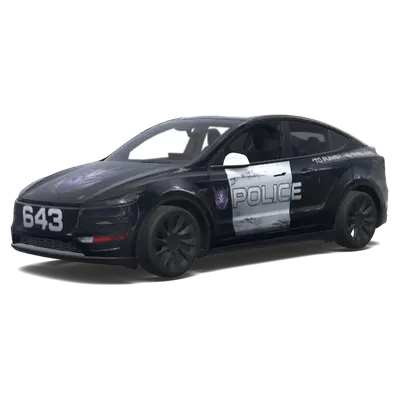 Black and White Police Decepticon – Tesla Model Y wrap