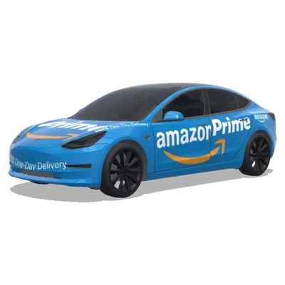 Amazon truck. – Tesla Model 3 wrap