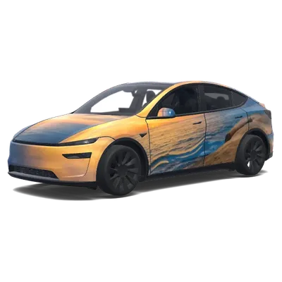 Goldener Horizont – Tesla Model Y Wrap