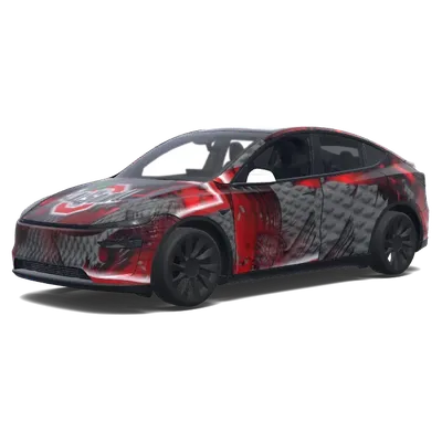 Crimson Camo Tesla Wrap – Tesla Model Y wrap