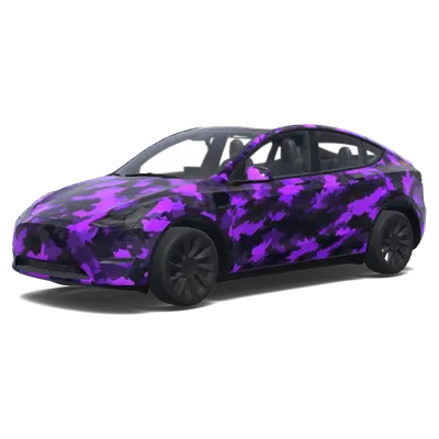 Lila Tarnmuster Tesla-Folierung – Tesla Model Y Wrap