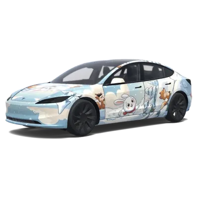Snowball le lapin – covering Tesla Model 3