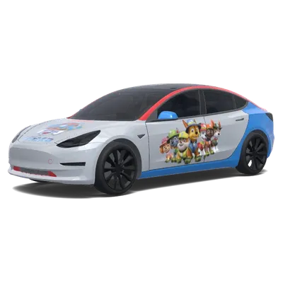 파워퍼프걸 (汪汪巡逻车) – 테슬라 Model 3 랩핑