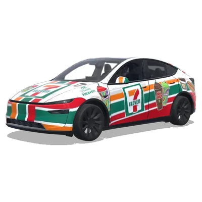 7-Eleven Livery (生成一款7-11便利店的汽车涂装.) – Tesla Model Y wrap