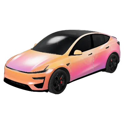 Neon Sunset Gradient – Tesla Model Y wrap