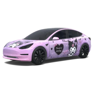 Kuromi, pink purple color – Tesla Model 3 wrap
