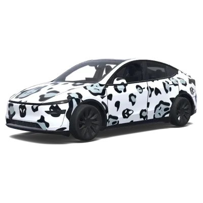 Обтяжка «Космическая корова» – оклейка Tesla Model Y