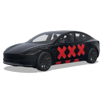 Black Amsterdam Crosses – Tesla Model 3 wrap