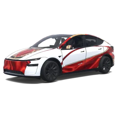 Karmesinrot fließende Folie – Tesla Model Y Wrap