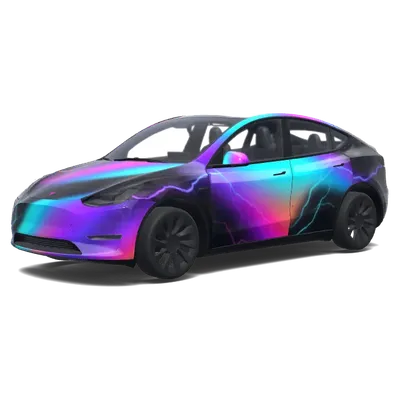 Holografisch Neon – Tesla Model Y Wrap