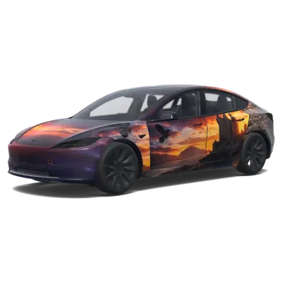 Sonnenuntergang-Falcon-Folierung – Tesla Model 3 Wrap