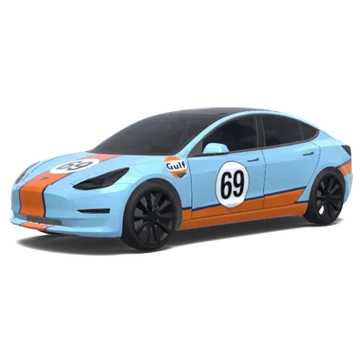 Gulf Porsche Livery – Tesla Model 3 Wrap