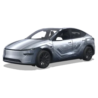 シルバーグラデーション – テスラ Model Y ラッピング