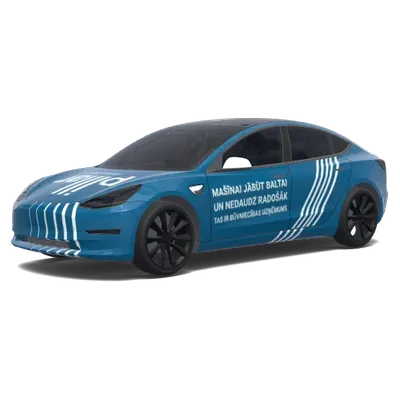 Weißes Baufirmen-Design – Tesla Model 3 Wrap
