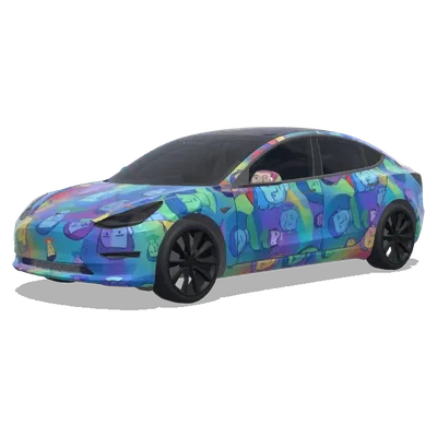 Avatar Design (用我的头像作为元素生成一个.) – Tesla Model 3 Wrap