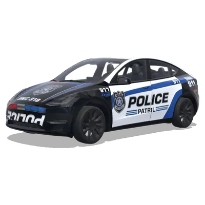 Black and White Police Patrol – Tesla Model Y wrap