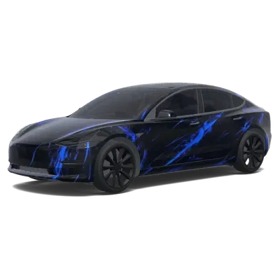 Electric Blue Lightning – Tesla Model 3 wrap