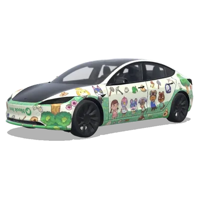 Animal Crossing Tesla Wrap – Tesla Model 3 wrap