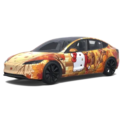 Hello Kitty Herbst-Ernte – Tesla Model 3 Wrap