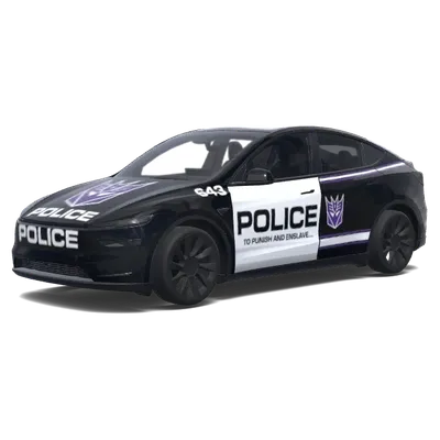 Black and White Decepticon Police – Tesla Model Y wrap