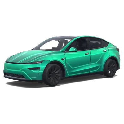 Smaragd-Chrom-Folierung – Tesla Model Y Wrap