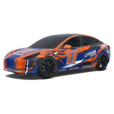 橙藍11號賽車塗裝 – 特斯拉 Model 3 塗裝
