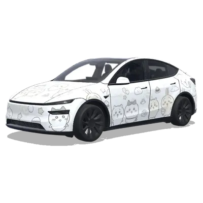 吉伊卡哇白色塗裝 – 特斯拉 Model Y 塗裝