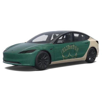 Grüne Krone Tesla-Folierung – Tesla Model 3 Wrap