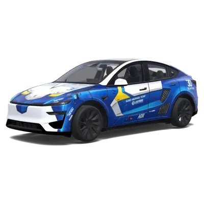 Blue Cyber Racer – Tesla Model Y wrap
