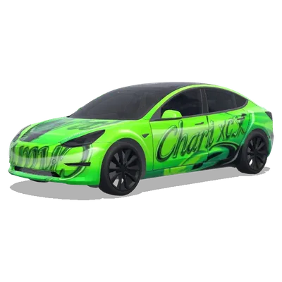 Charli XCX Brat專輯（Charli XCX Brat album. Colors: green.） – 特斯拉 Model 3 塗裝
