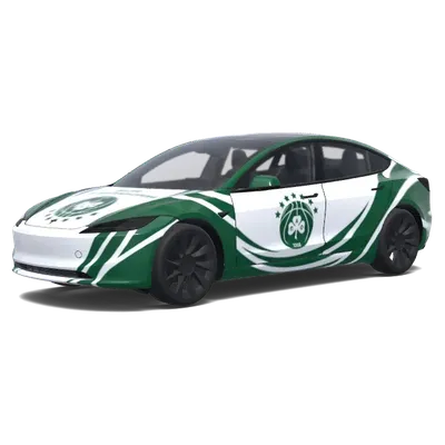 Coche blanco con logo (White car with this logo) – wrap para Tesla Model 3