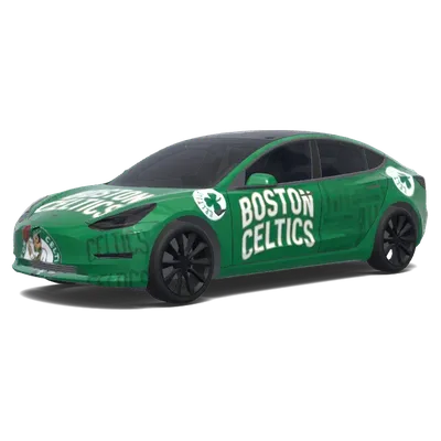 Boston Celtics, зелёный (Boston Celtics full car. Colors: green.) – оклейка Tesla Model 3