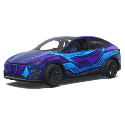 Electric Violet Geometric – Tesla Model Y wrap