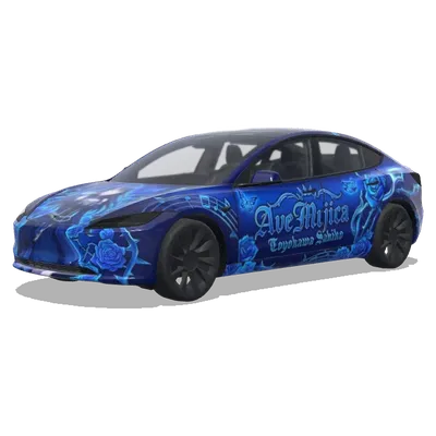 Toyohama Shoko Ave Mujica (我想要丰川祥子avemujica版的. Colors: blue.) – Tesla Model 3 Wrap