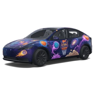 스페이스 잼 농구 테마 (Basketball theme in the style of space jam.) – 테슬라 Model Y 랩핑
