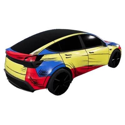 セルシェイドコミック - Model Y Juniper Premium (Cel-Shaded Comic - Model Y Juniper Premium) – テスラ Model Y ラッピング