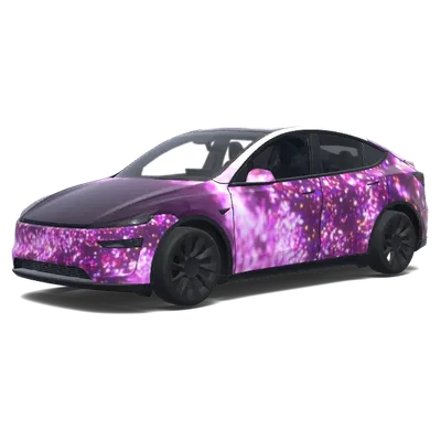 Purpurner Galaxie-Glitzer – Tesla Model Y Wrap