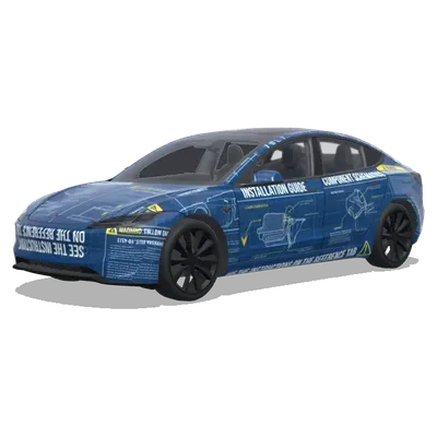 Дизайн по референсу (See the instructions on the reference tab.) – оклейка Tesla Model 3