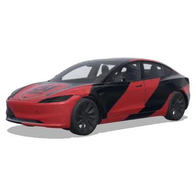 Red Black Stripes – Tesla Model 3 wrap