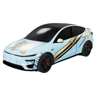 황금 번개 (Golden Lightning Strike) – 테슬라 Model Y 랩핑