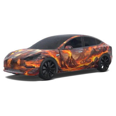 Pokémon Entei – covering Tesla Model 3