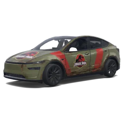 Jeep Jurassic Park vert (jurassic park green jeep design.) – covering Tesla Model Y