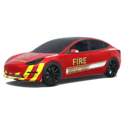 Feuerwehr-Folierung in Rot – Tesla Model 3 Wrap