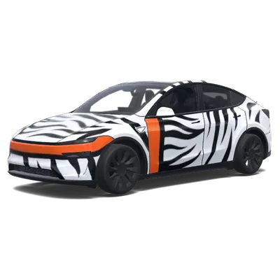 Zebra-Streifen-Schwall – Tesla Model Y Wrap