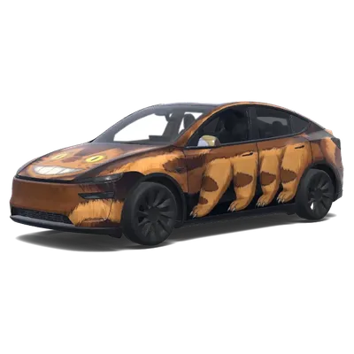 咧嘴笑的猫巴士特斯拉车身贴膜 – 特斯拉 Model Y 涂装